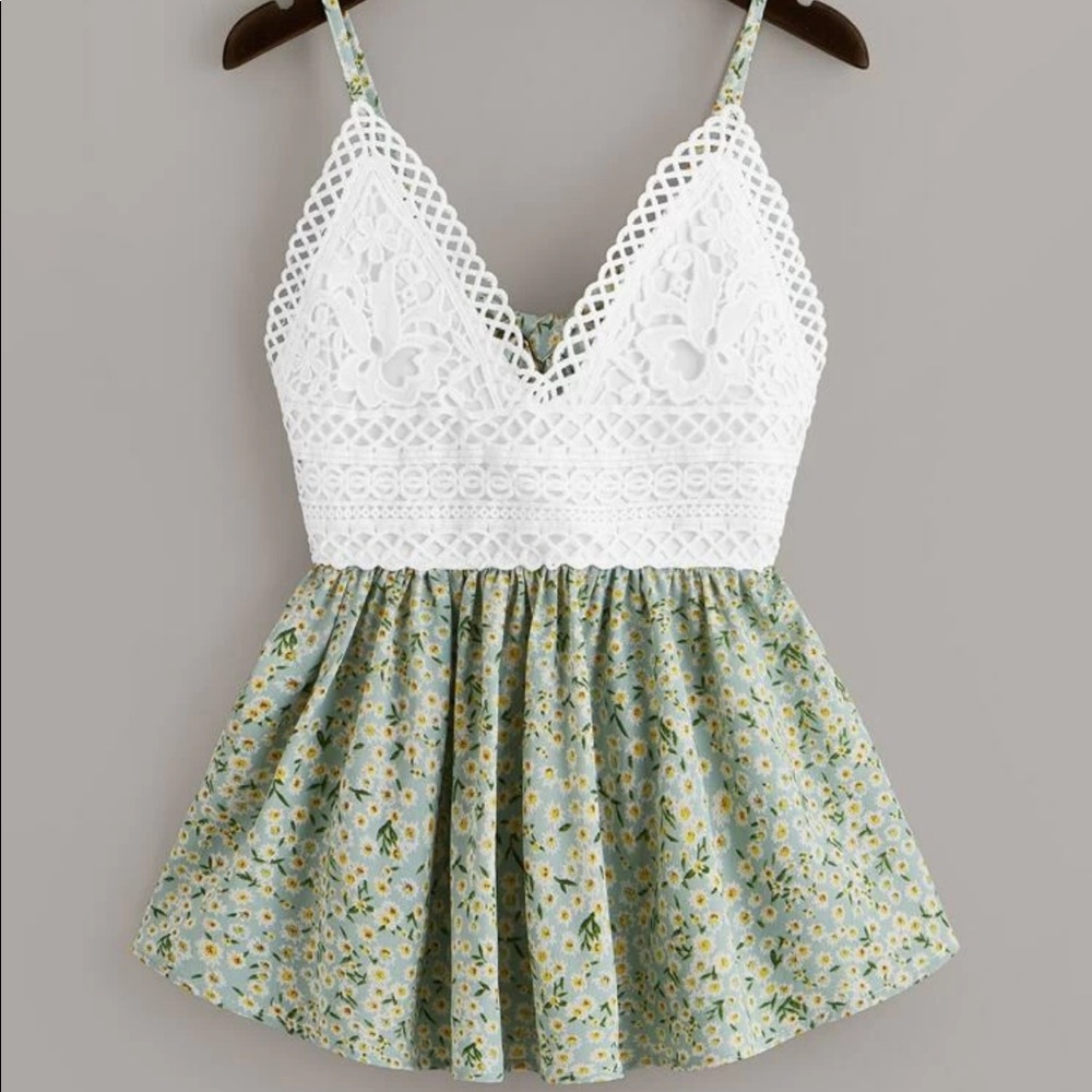 🌼 Floral Babydoll With Crochet Bust 🌼